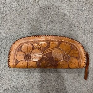 Floral Embossed Leather Wallet